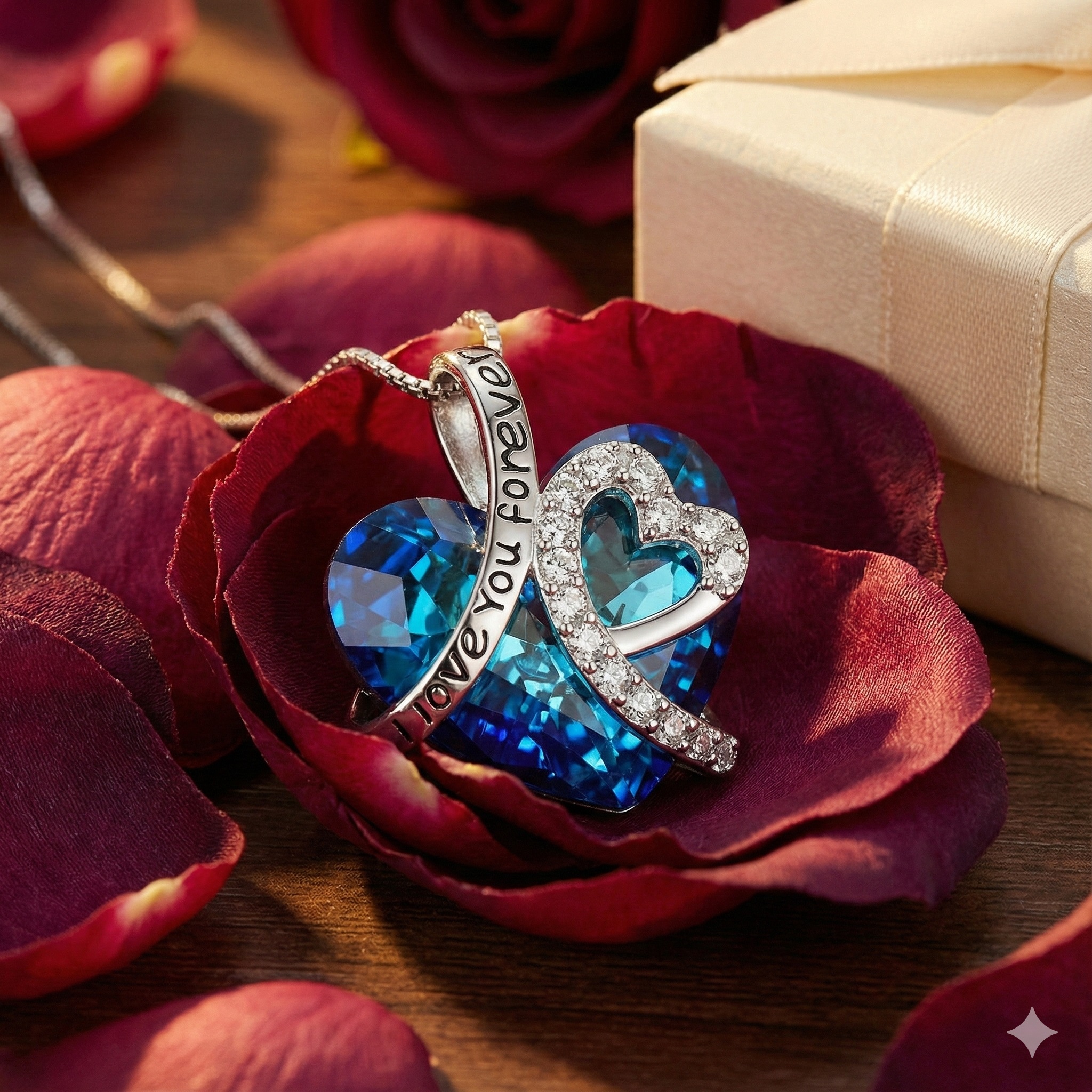 قلادة القلب الأزرق