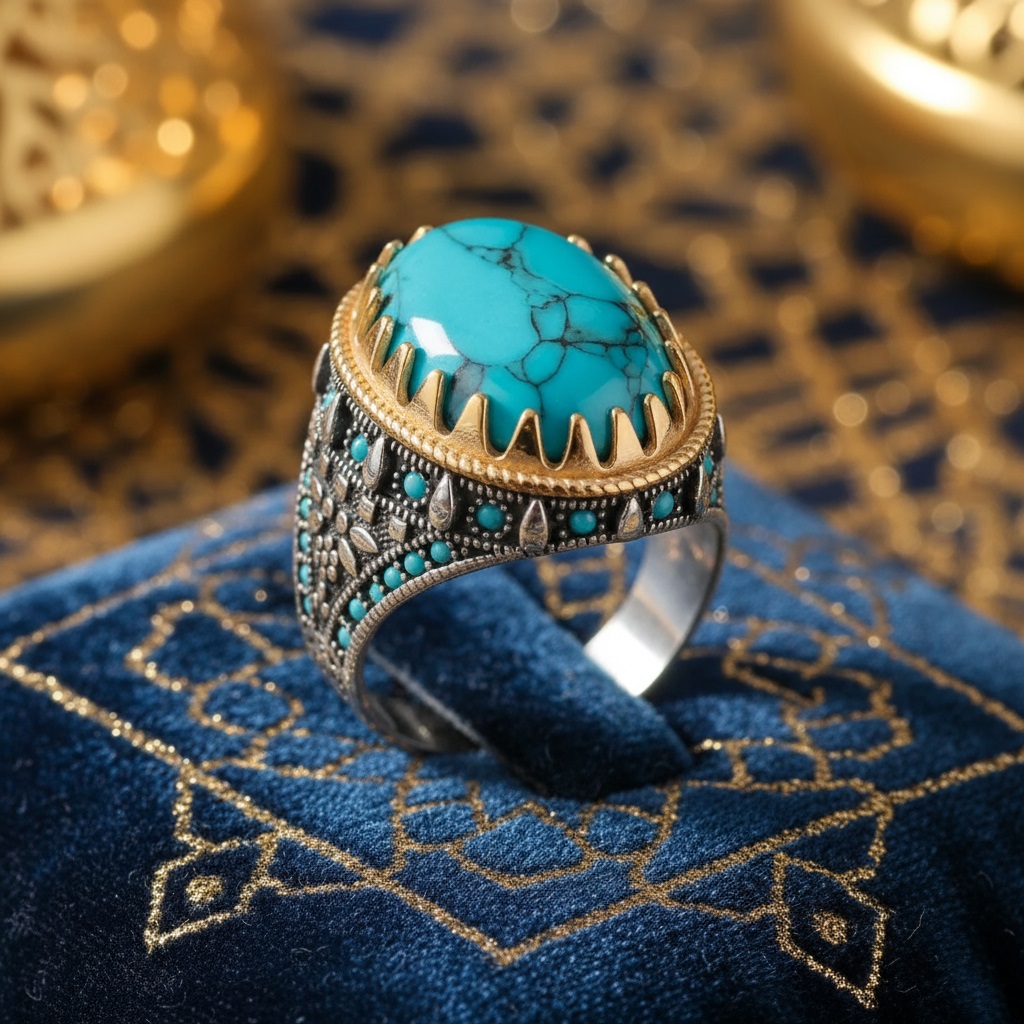 خاتم الفيروز أثناء شرب القهوة